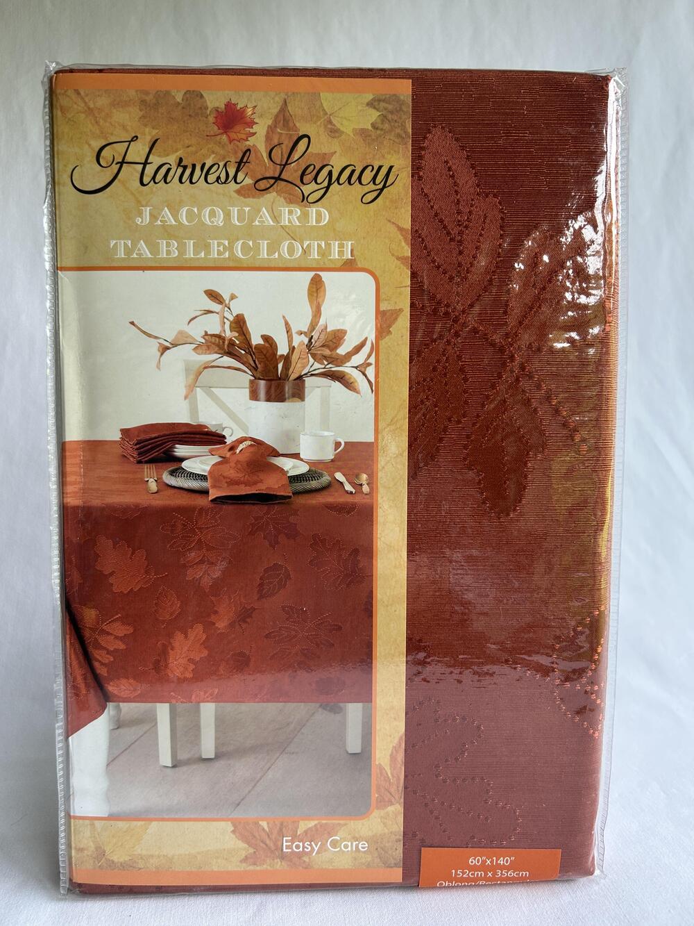 Benson Mills Harvest Legacy Jacquard Tablecloth 60 X 140 Oblong Rust Orange